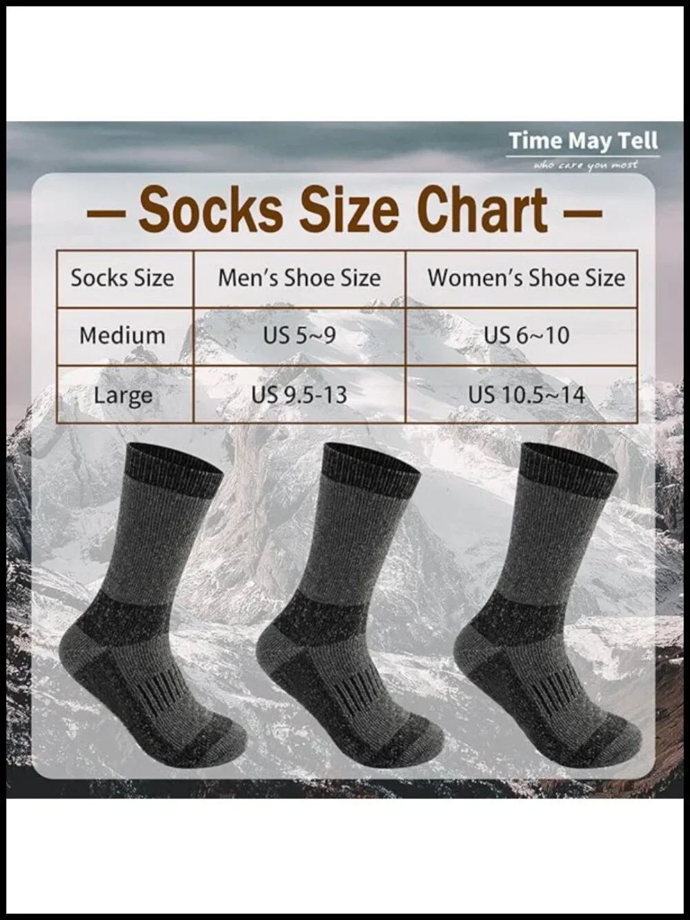 Merino Wool Blend Hiking Cushion Crew Socks - Thermal Winter Boot Socks